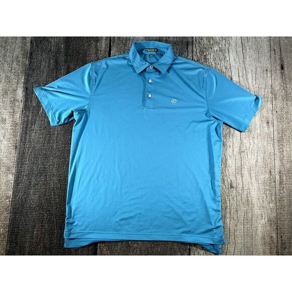 Peter Millar Summer Comfort Polo Light Blue Shirt Large DCC - Picture 1 of 8